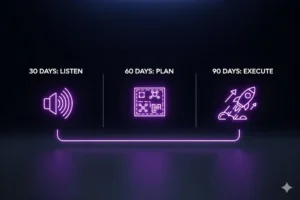 Seus Primeiros 90 Dias como C-Level: O Manual para Construir Credibilidade e Gerar Impacto Rápido